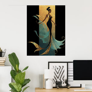 Poster SÉRIE MERMAID NOIR #1 Cartão Postal