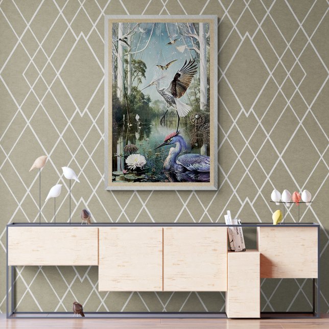 Poster Série Natureza das Aves Mágicas Zonas Úmidas (Criador carregado)