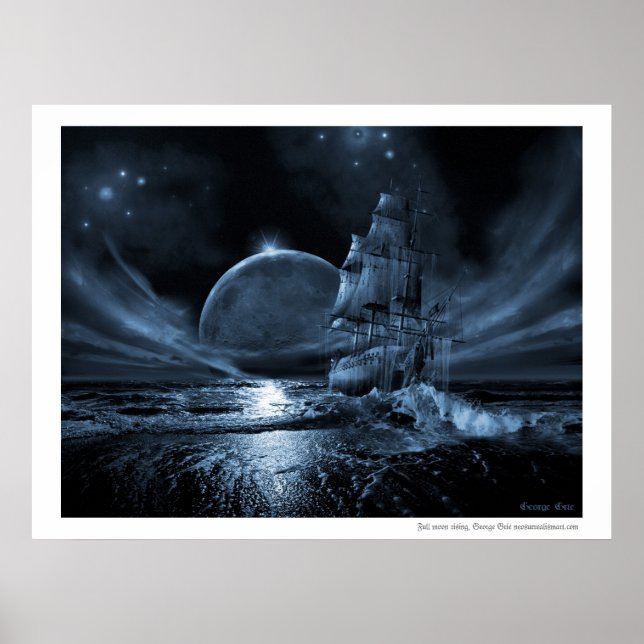 Poster Série "navios fantasmas": ascensão de lua de Cheio (Frente)