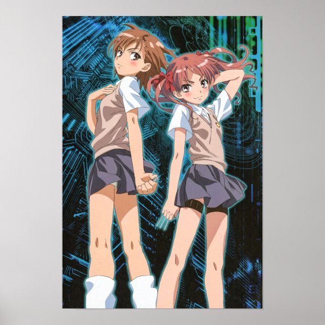 Poster Série Toaru Misaka Mikoto Shirai Kuroko (Frente)