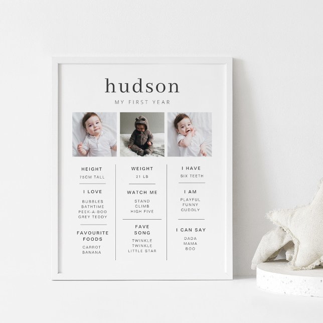 Poster Serif Milestone com 3 fotos (Criador carregado)