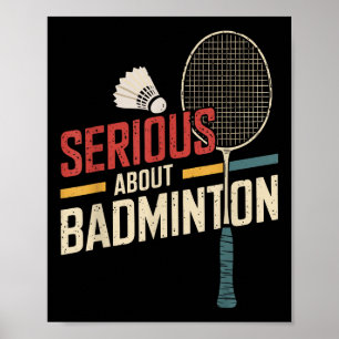 Poster Sério Sobre Badminton Engraçado