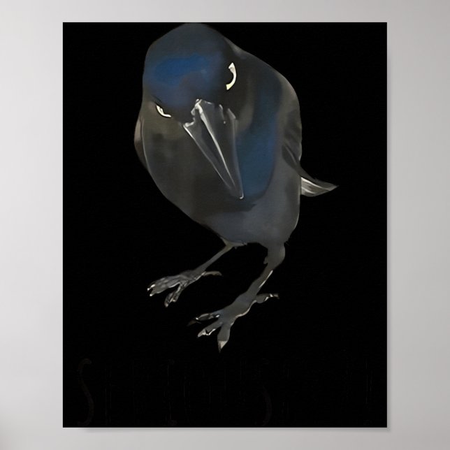 Poster Seriously Funny Crow Sarcastic Quote  (Frente)