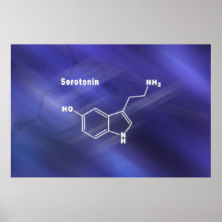 Poster Serotonina Hormona Fórmula química estrutural