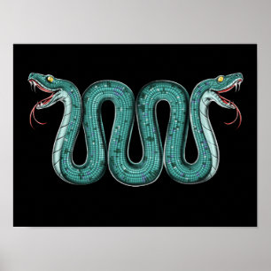 Poster Serpente De Cabeça Dupla Aztec