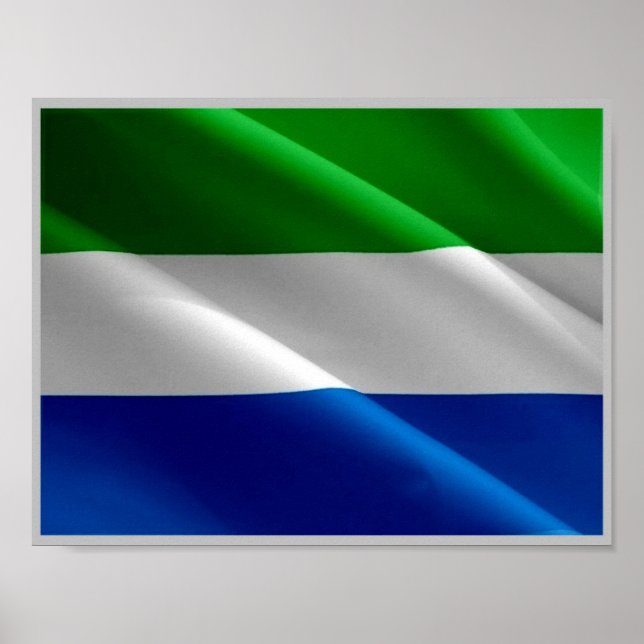 Poster Serra Leoa - Bandeira de Ondas - (Frente)