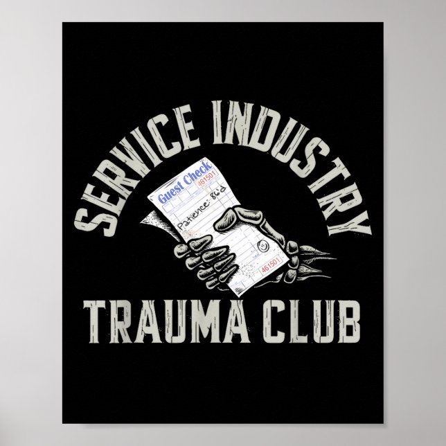 Poster Service Industry Trauma Club Funny Server Bartende (Frente)