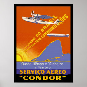 Poster Serviço aéreo de Brazillian do ~ do Condor