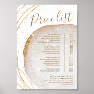 Poster Serviço de Lista de Preços de Salão de Estilista D