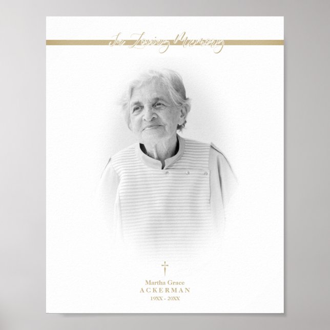 Poster Serviço de Memória Fotográfica Dourada B&W Querido (Frente)