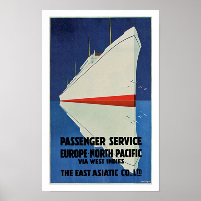 Poster Serviço de Passageiros da Empresa Oriental Asiátic (Frente)