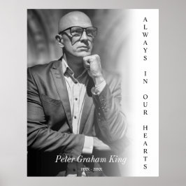 Poster Serviço de Recordação Fúnebre Foto Preta e Branca