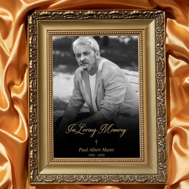 Poster Serviço Funeral de Fotografia BW de Memória de our (Criador carregado)