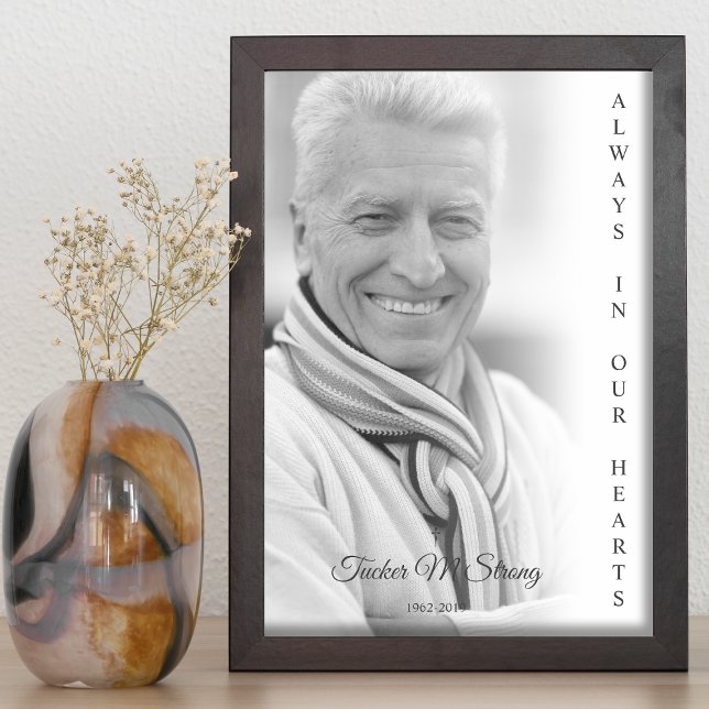 Poster Serviço Funerário Memorial de Foto Preto e Branco (Criador carregado)