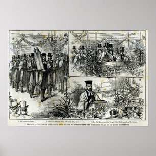 Pôster Serviço na sinagoga judaica