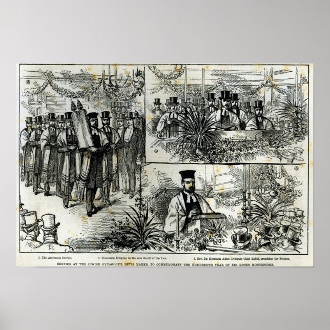Pôster Serviço na sinagoga judaica (Frente)