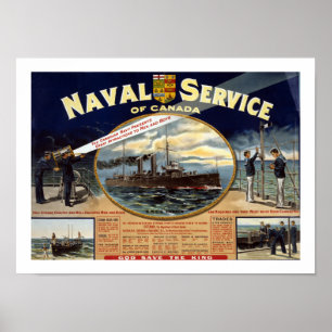 Pôster Serviço naval de Canadá (branco)