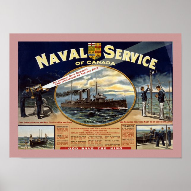 Poster Serviço Naval do Canadá (canvas) (Frente)