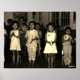 Poster Serviços de Creche Vintage China Changsha