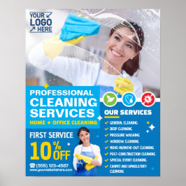 Poster Serviços de limpeza profissional - Modelo