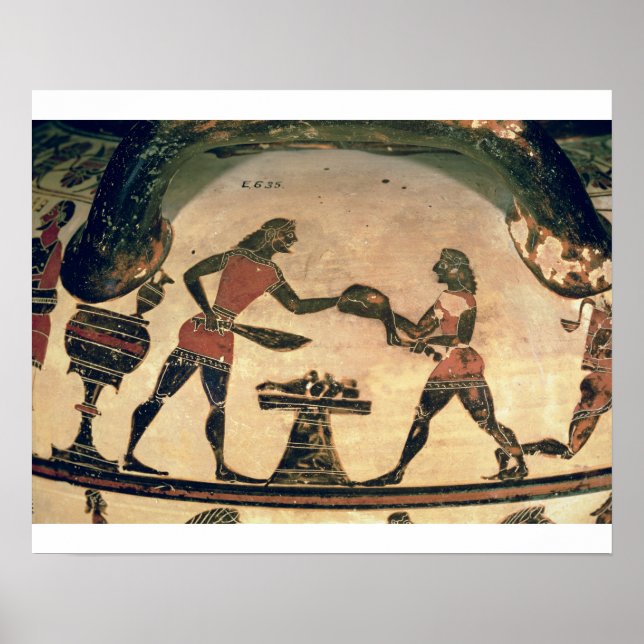 Pôster Servidores Preparando Comida para um Simpósio, det (Frente)