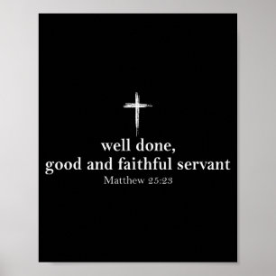 Poster Servo Bom E Fiel Bem Feito Cristão Bíbl
