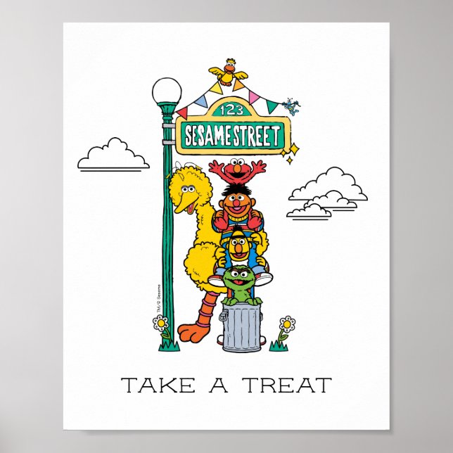 Poster Sesame Street Characters & Street Sign (Frente)