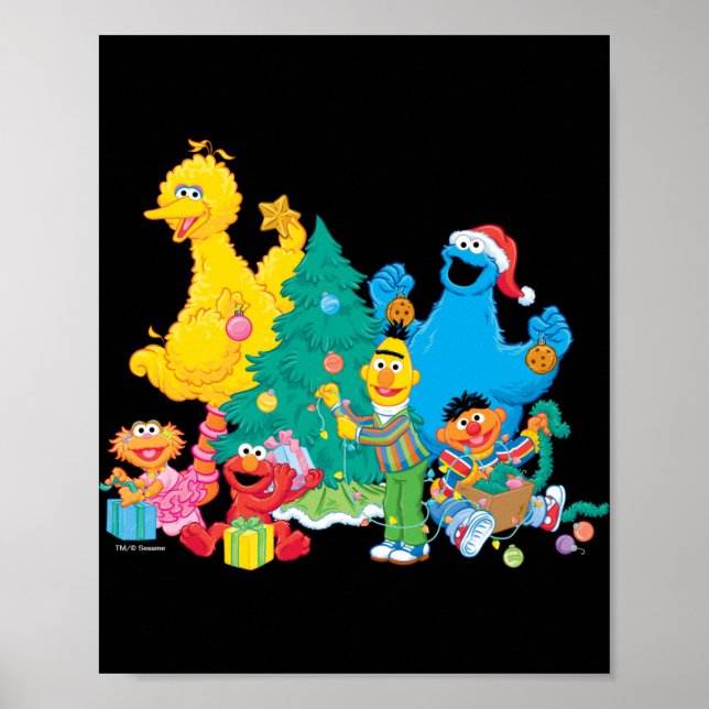 Poster Sesame Street Christmas Pals T Shirt  (Frente)