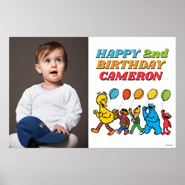 Poster Sesame Street Pals Balões Aniversário (Frente)