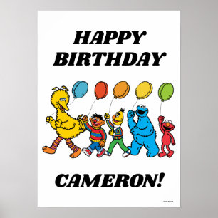Poster Sesame Street Pals Balões Aniversário