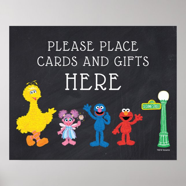 Poster Sesame Street Pals Chalkboard | Cartões e presente (Frente)