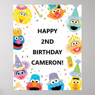 Poster Sesame Street Pals Confetti Aniversário