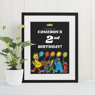Poster Sesame Street Pals segundo aniversário Balões de B
