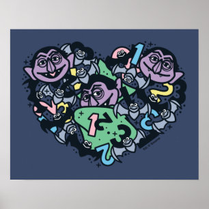 Poster Sésamo Sésamo   Conde von Count Doodle Heart