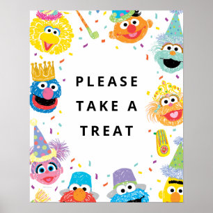 Poster Sésamo Street Pals Confetti Tome Um Tratamento