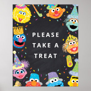 Poster Sésamo Street Pals Confetti Tome Um Tratamento