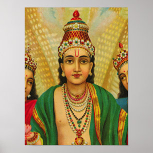 Poster Sesha, Rei de Nagas por Raja Ravi Varma