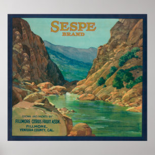 Poster Sespe LabelFillmore alaranjado, CA