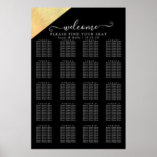 Poster Sessão de Casamento de Folha Negra e Ouro Moderna