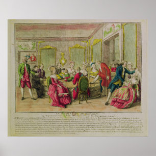 Poster Sessão do Hypnotism com Franz Anton Mesmer 1784