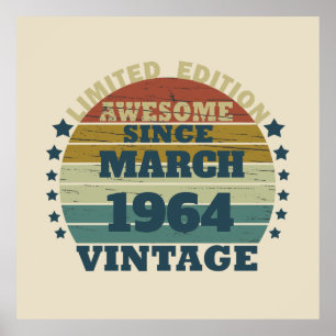 Poster Sessenta festas de aniversário de safra personaliz