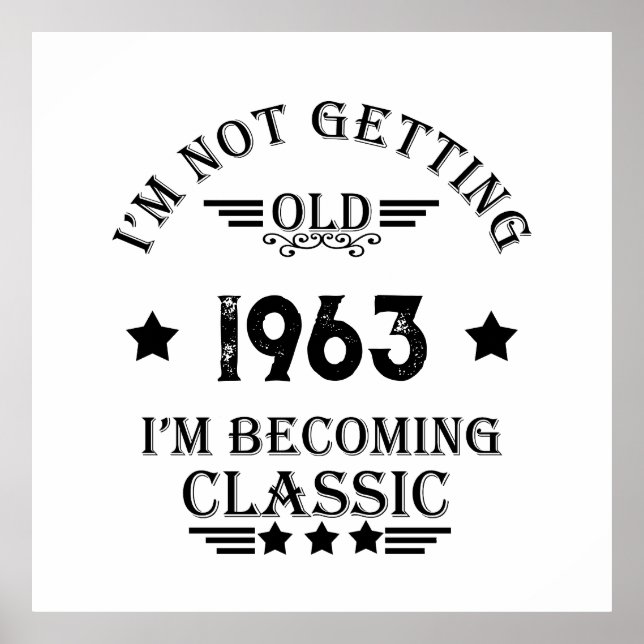 Poster Sessenta festas de aniversário de safra personaliz (Frente)