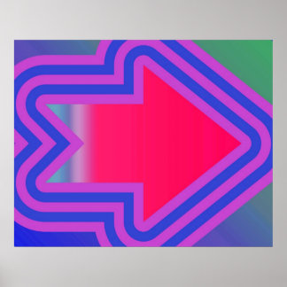 Poster Seta De pop Para A Direita Azul E Roxo