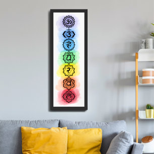 Poster Sete Chakra - Símbolos Espiritais e Minimalistas