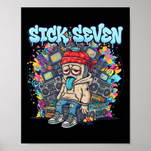 Poster Sete Doente 67 Graffiti Meme Seis Sete Rua Diverti