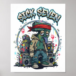 Poster Sete Doente 67 Grafite Meme Seis Sete Rua Diversão