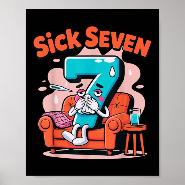 Poster Sete Doente 67 Roupa de Palavra Divertida Piada de (Frente)