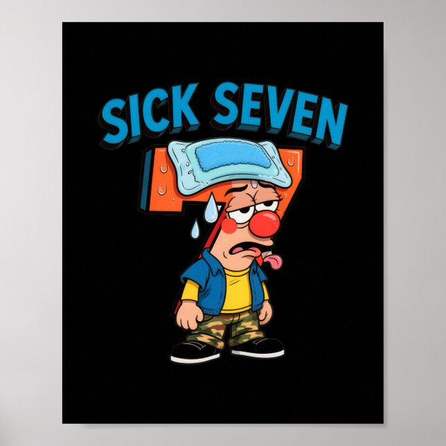 Poster Sete Doente Meme Divertido 67 Seis Sete Fantasia d (Frente)