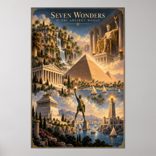 Poster Sete Maravilhas do Mundo Arte Histórica