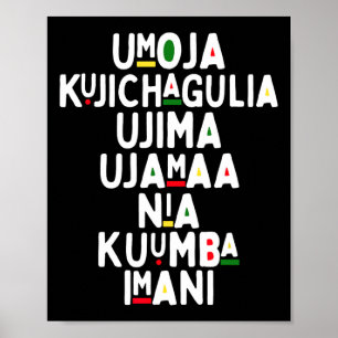 Poster Sete Princípios De Holid Afro-Americano Kwanzaa